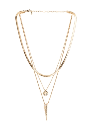 Ettika Oceanic Dreams Layered Necklace in Metallic Gold.
