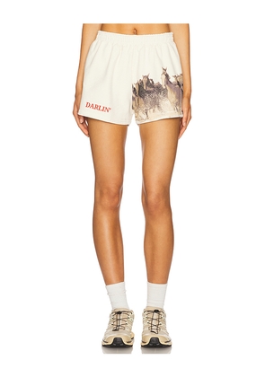 Darlin Wild Sweatshort in Cream. Size M. Also in XS, S.