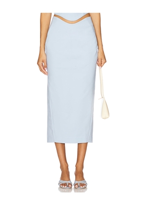 Camila Coelho Lotta Midi Skirt in Baby Blue. Size M. Also in S, XL.