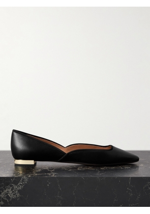 Aquazzura - Maia Grosgrain-trimmed Leather Ballet Flats - Black - IT35,IT35.5,IT36,IT36.5,IT37,IT37.5,IT38,IT38.5,IT39,IT39.5,IT40,IT40.5,IT41