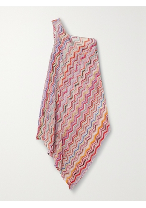 Missoni - Mare One-shoulder Draped Asymmetric Metallic Crochet-knit Dress - Red - IT36,IT38,IT40,IT42,IT44,IT46,IT48