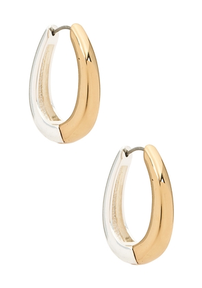 Ettika Metallic Mix Medium Hoop Earrings in Metallic Gold.