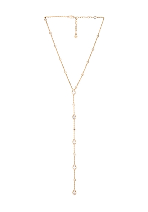 Ettika Radiant Gem Lariat Necklace in Metallic Gold.