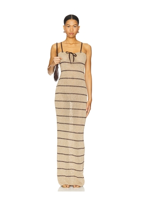 ASTA RESORT Celeste Maxi Dress in Beige. Size L. Also in XS, S, XL.