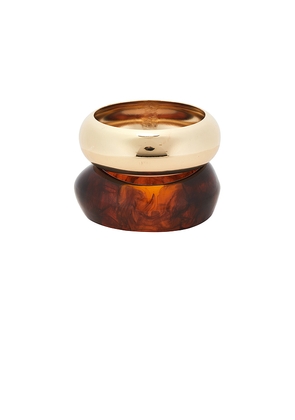 Epifene Chunky Bangles Set Of 2 in Brown,Metallic Gold.