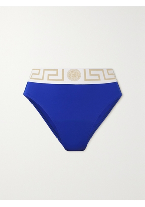Versace - Vita Jacquard-trimmed Bikini Briefs - Blue - 1,2,3,4,5