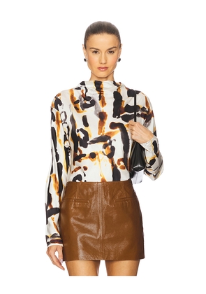 A.L.C. Georgia Top in Cream,Brown. Size 0. Also in 4, 2, 6.