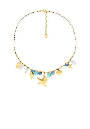 BRACHA Azzure Charm Necklace in Metallic Gold.
