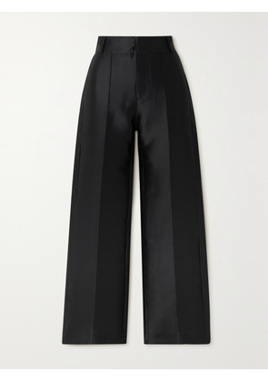 DESTREE - Yoshitomo Pleated Faille Wide-leg Pants - Black - FR 34,FR 36,FR 38,FR 40,FR 42,FR 44