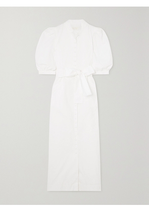 DESTREE - Amoako Belted Cotton-poplin Maxi Dress - White - small,medium,large