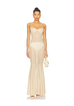 AMOR MIA Siren Maxi Dress in Lemon. Size L. Also in S, XS, M.