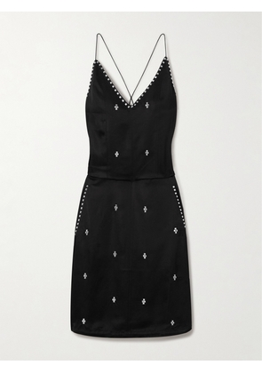 Wales Bonner - Honour Studded Satin Mini Dress - Black - IT38,IT40,IT42,IT44,IT46