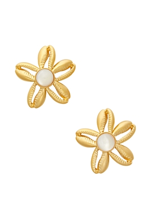 Brinker + Eliza Aloha Earrings in Metallic Gold.