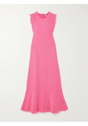 Jil Sander - Frayed Cotton-blend Bouclé Maxi Dress - Pink - FR 34,FR 36,FR 38,FR 40