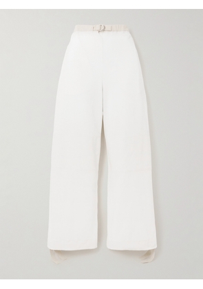 Jil Sander - Belted Embroidered Cotton Straight-leg Pants - White - x small,small,medium,large,x large
