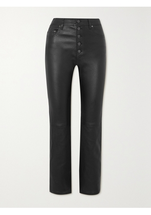 Joseph - Den Cropped Leather Straight-leg Pants - Black - FR 32,FR 34,FR 36,FR 38,FR 40,FR 42,FR 44