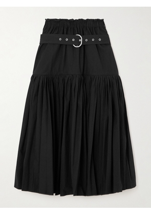 Jil Sander - Belted Cotton-poplin Midi Skirt - Black - FR 34,FR 36,FR 38,FR 40,FR 42,FR 44
