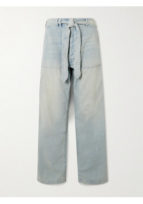 R13 - Belted High-rise Wide-leg Jeans - Blue - 24,25,26,27,28,29,30,31