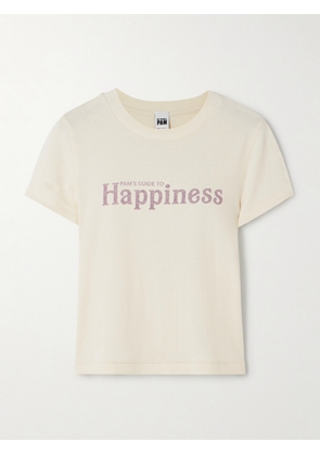 RE/DONE - + Net Sustain + Pamela Anderson Printed Organic Cotton-jersey T-shirt - Cream - x small,small,medium,large