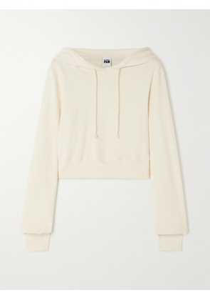 RE/DONE - + Net Sustain + Pamela Anderson Cropped Organic And Recycled Cotton-terry Hoodie - Cream - x small,small,medium,large