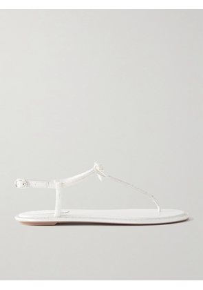 René Caovilla - Caterina Bow And Crystal-embellished Leather Sandals - White - IT36,IT36.5,IT37,IT37.5,IT38,IT38.5,IT39,IT39.5,IT40,IT40.5,IT41,IT42