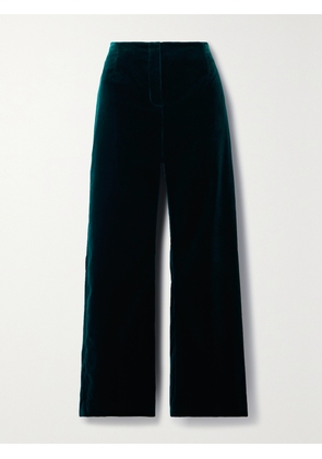 Loro Piana - Niklas Cotton-blend Velvet Wide-leg Pants - Green - IT38,IT40,IT42,IT46
