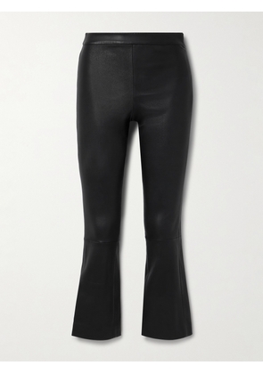 Theory - Cropped Leather Flared Pants - Black - US0,US2,US4,US6,US8,US10,US12