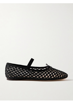 Loeffler Randall - Leonie Grosgrain-trimmed Raffia Mary Jane Ballet Flats - Black - US5,US5.5,US6,US6.5,US7,US7.5,US8,US8.5,US9,US9.5,US10,US10.5,US11,US11.5,US12