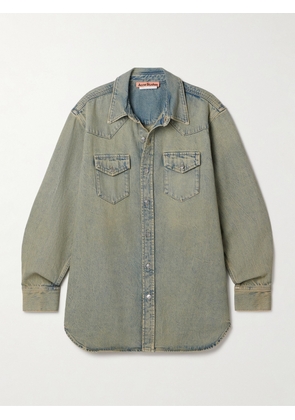Acne Studios - Distressed Denim Shirt - Blue - xx small,x small,small,medium,large