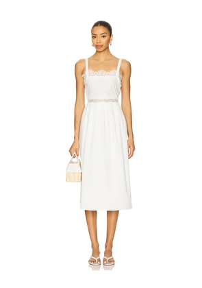 Elodie the Label Eliana Poplin Dress in White. Size L. Also in XS, M.