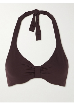 Max Mara - Beachwear Adele Gathered Halterneck Bikini Top - Brown - x small,small,medium,large,x large