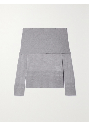 Max Mara - Leisure Tiglio Off-the-shoulder Wool Sweater - Gray - x small,small,medium,large,x large