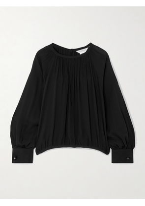 Max Mara - Narvel Plissé-silk Blouse - Black - UK 2,UK 4,UK 6,UK 8,UK 10,UK 12,UK 14,UK 18
