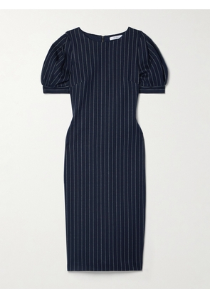 Max Mara - Pinstriped Cotton, Cashmere And Silk-blend Dress - Blue - UK 2,UK 4,UK 6,UK 8,UK 10,UK 12,UK 14,UK 16,UK 18