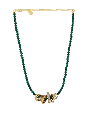 Elizabeth Cole Ines Necklace in Green.