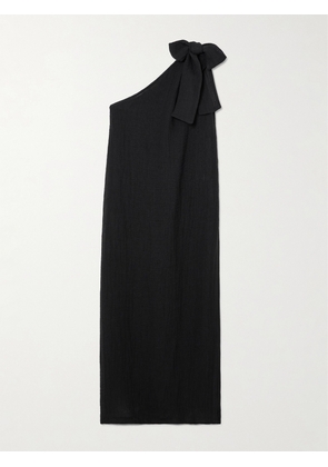Lisa Marie Fernandez - + Net Sustain One-shoulder Linen-blend Gauze Maxi Dress - Black - 01,2,3,4