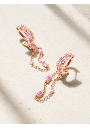 SHAY - 18-karat Rose Gold Sapphiare Earrings - Pink - One size