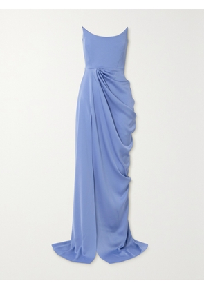 Alex Perry - Strapless Draped Satin-crepe Gown - Purple - UK 4,UK 6,UK 8,UK 10,UK 12,UK 14,UK 16