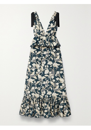Agua by Agua Bendita - + Net Sustain Infinito Perla Tiered Ruffled Printed Cotton-poplin Maxi Dress - Multi - x small,small,medium,large,x large