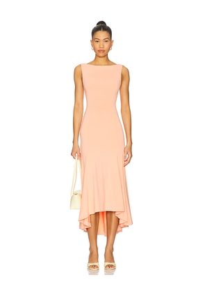 GUIZIO Daye Midi Dress in Coral. Size L. Also in XXS, XS, S, M, XL.