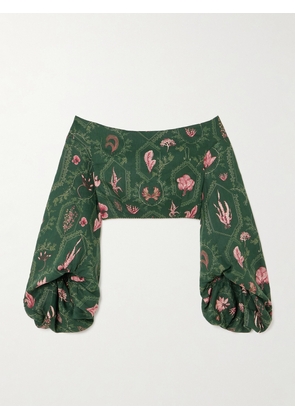 Agua by Agua Bendita - + Net Sustain Duria Floral-print Linen Top - Green - x small,small,medium,large,x large