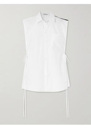 PETER DO - Peter Tie-detailed Cotton-poplin Blouse - White - x small,small,medium,large,x large