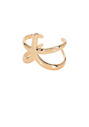 Ettika Starfish Luxe Cuff in Metallic Gold.