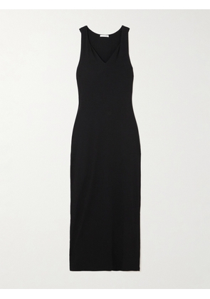 Skin - Nia Twisted Ribbed Pima Cotton And Modal-blend Jersey Midi Dress - Black - 01,2,3,4,5