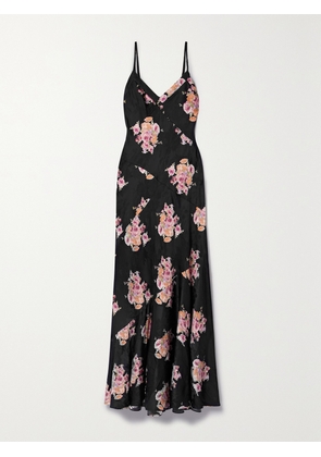 LOVESHACKFANCY - Azalea Floral-print Satin-jacquard Maxi Dress - Multi - xx small,x small,small,medium,large,x large
