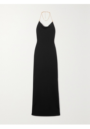 Bottega Veneta - Chain-embellished Knitted Halterneck Gown - Black - XS,S,M,L,XL