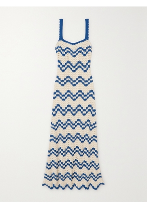 ESCVDO - + Net Sustain Marea Crocheted-cotton Maxi Dress - Blue - x small,small,medium,large,x large