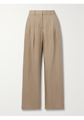 LOVESHACKFANCY - Adams Pleated Lyocell And Linen-blend Wide-leg Pants - Green - US0,US2,US4,US6,US8,US10,US12