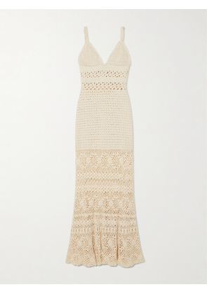ESCVDO - + Net Sustain Bella Crocheted Cotton Maxi Dress - Ivory - x small,small,medium,large