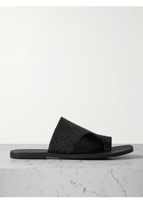 ST. AGNI - Asymmetric Woven Leather Slides - Black - IT35,IT36,IT37,IT38,IT39,IT40,IT41,IT42